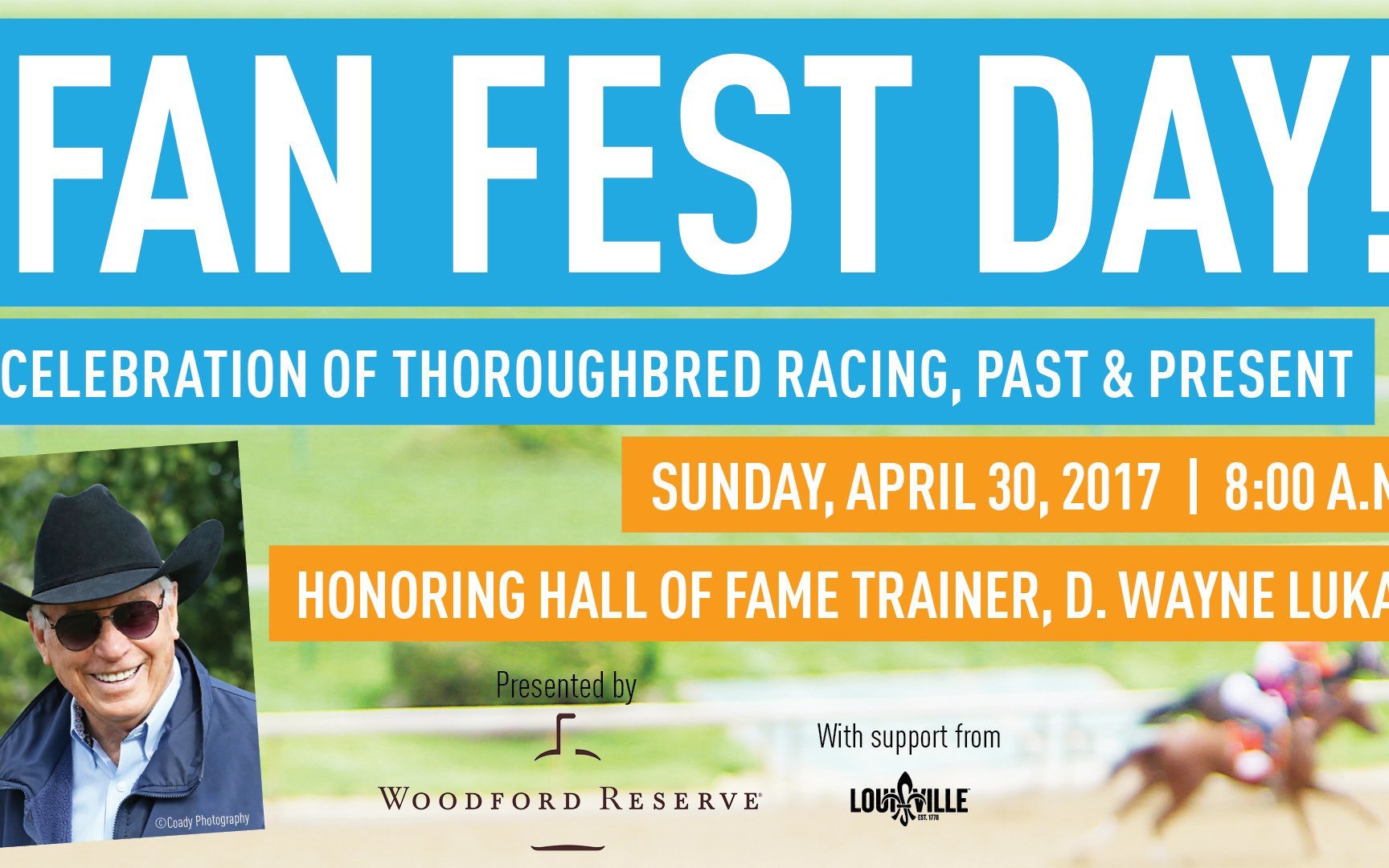Second annual Fan Fest Day, presented by Woodford Reserve, at the Kentucky Derby Museum to celebrate career of four-time Kentucky Derby winning trainer D. Wayne Lukas
